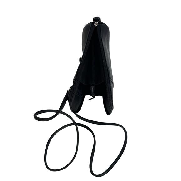 Fossil Black Leather Crossbody Purse – Small Zip Organizer Shoulder Bag - Picture 9 of 16